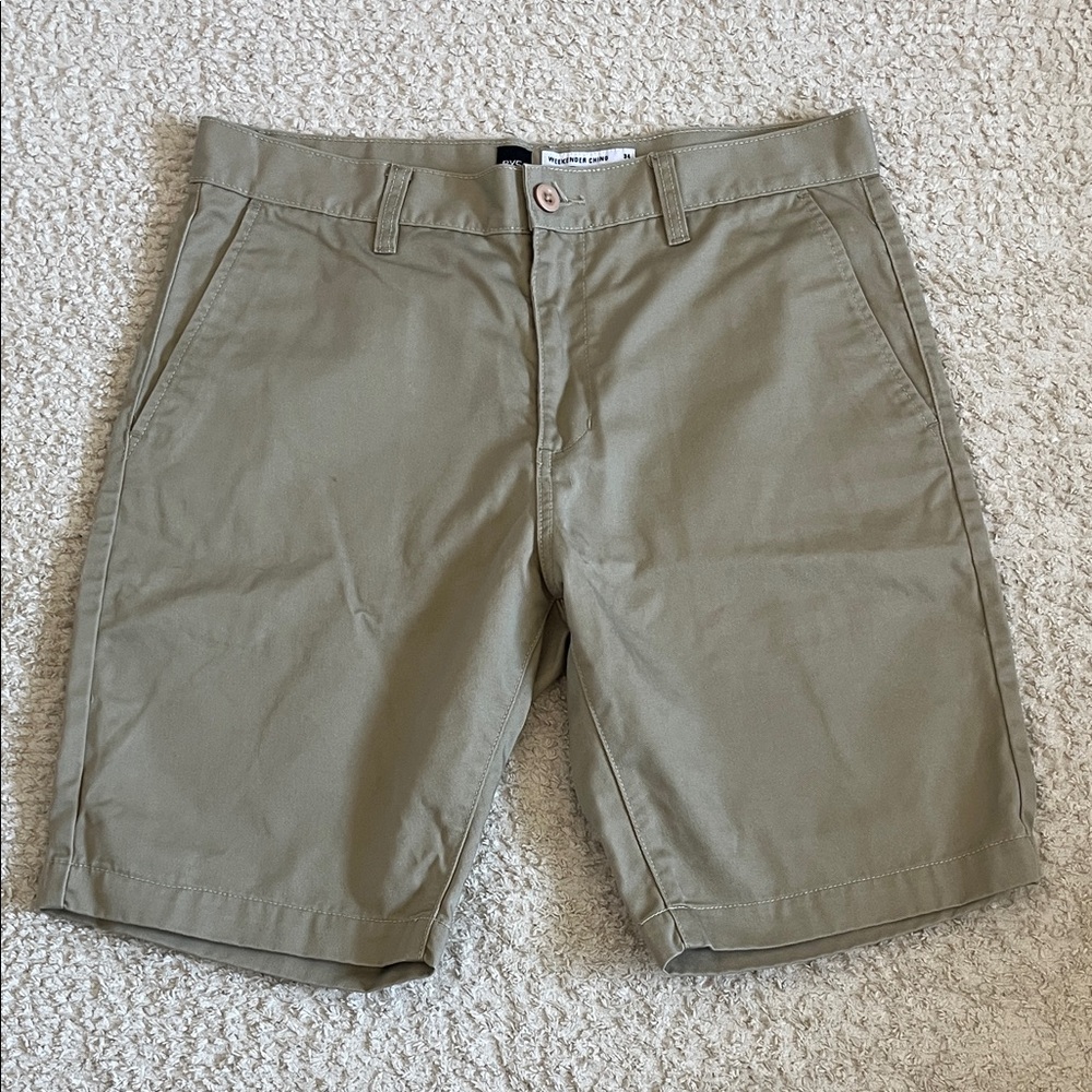 RVCA Men's Tan Flat Front Shorts